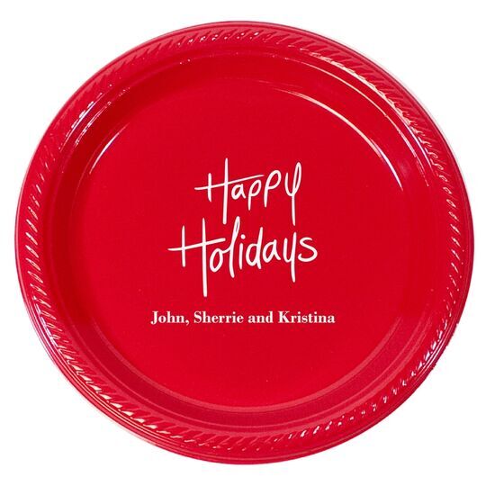 Fun Happy Holidays Plastic Plates
